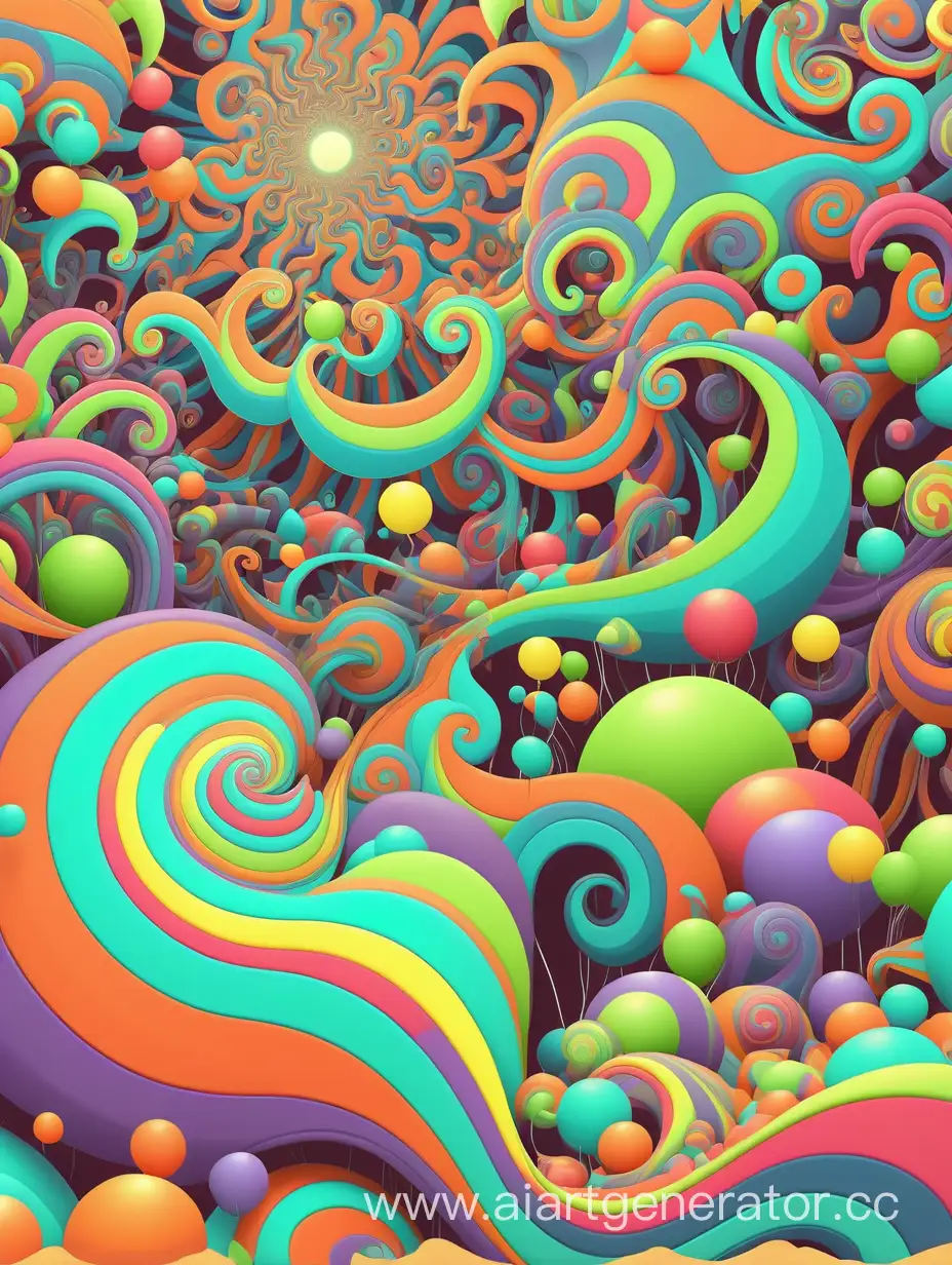 Vibrant-Psychedelic-Beach-Party-Digital-Art