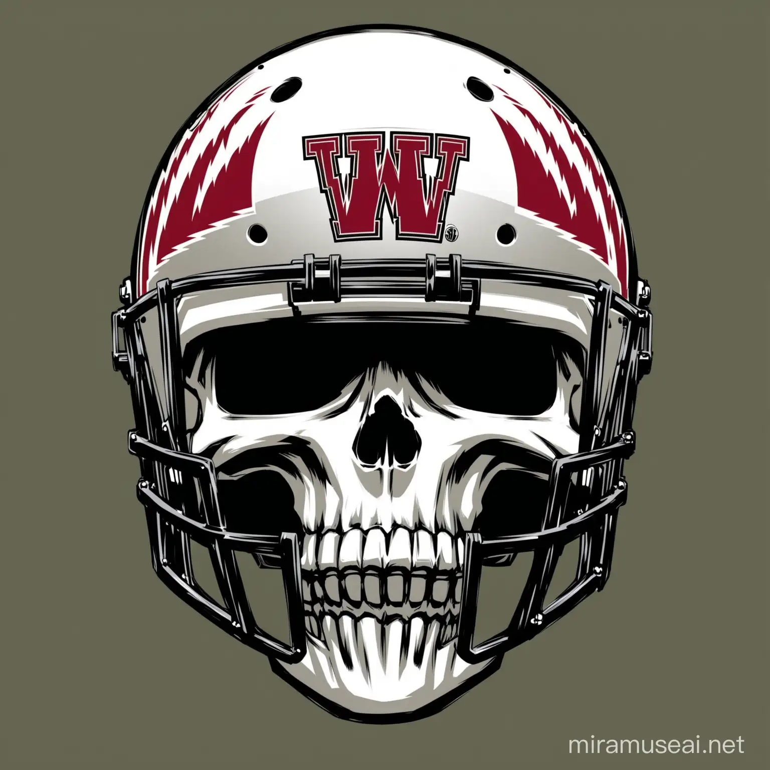 Washington Commanders Football Helmet on Skull Sports Fan Skull Wearing Official Team Gear