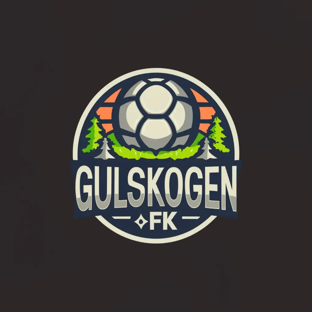 a logo design,with the text 'GULSKOGEN 'FK'', main symbol:LOGO FOR SOCCER CLUB IN NORWAY,Moderate,be used in Sports Fitness industry,clear background