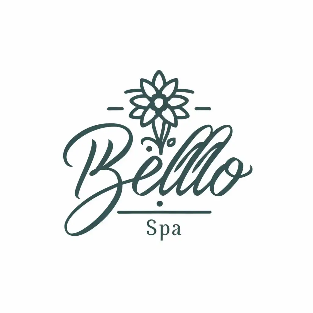 logo, flower, with the text "bello", typography, be used in Beauty Spa industry