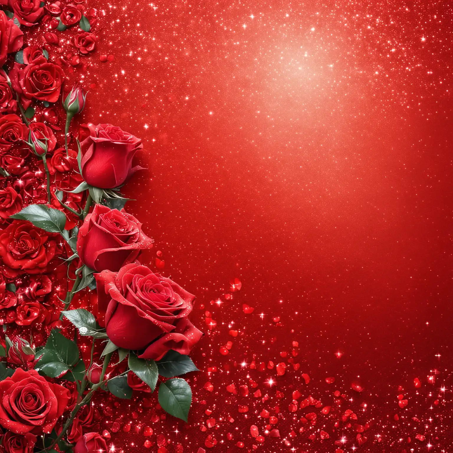 beautiful bright red sparkly background with roses