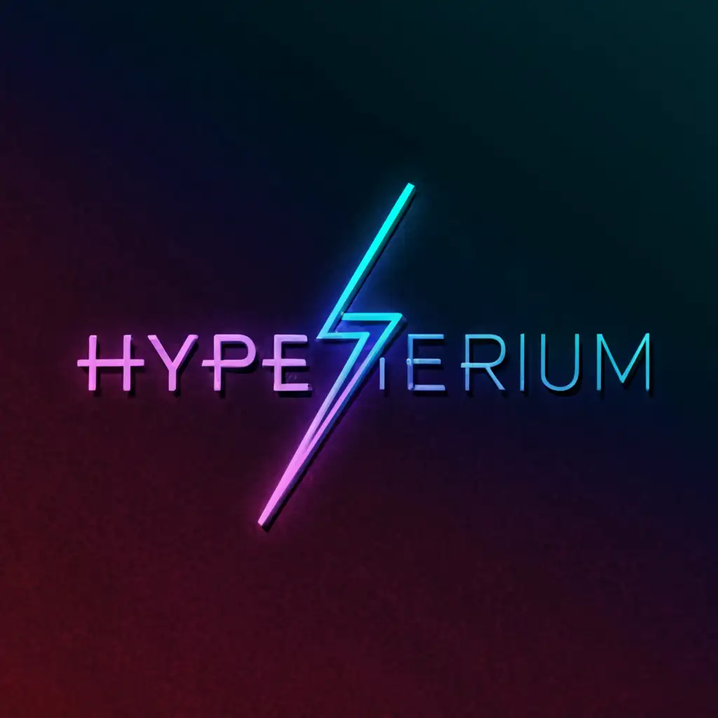 a logo design,with the text "Hyperium", main symbol:neon,Minimalistic,clear background