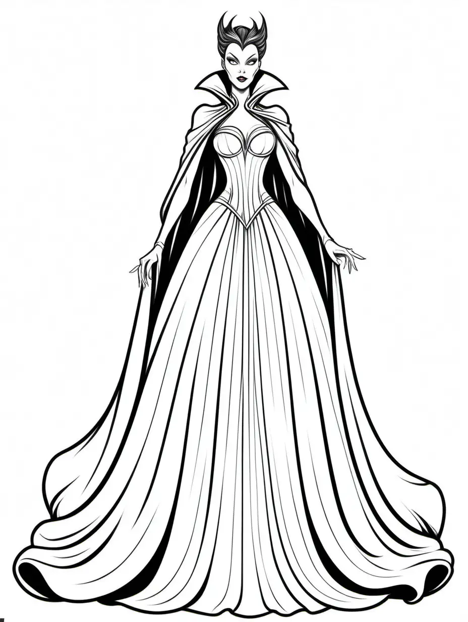 Beautiful Villain Gown Coloring Page