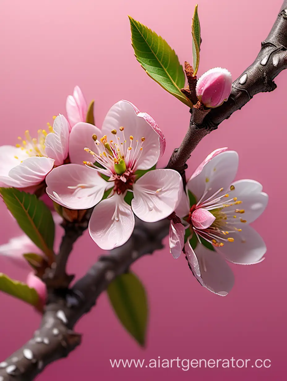 Almond-Blossom-8k-Painting-with-Detailed-Pink-and-Green-Background