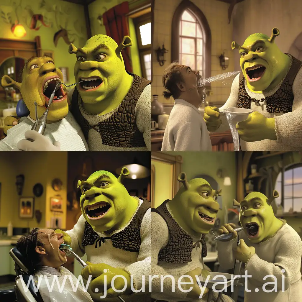 Shrek-Dental-Care-Ogre-Dentist-Rinsing-Patients-Teeth