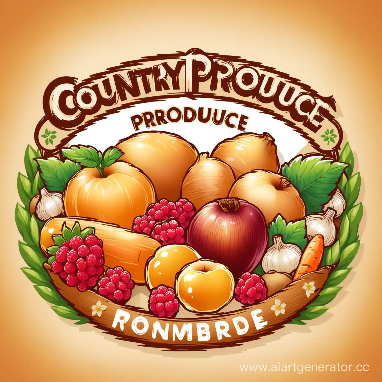 Vibrant-Country-Produce-Fresh-Honey-Garlic-Onion-Potato-Carrot-Apples-Peaches-Raspberries-and-Strawberries