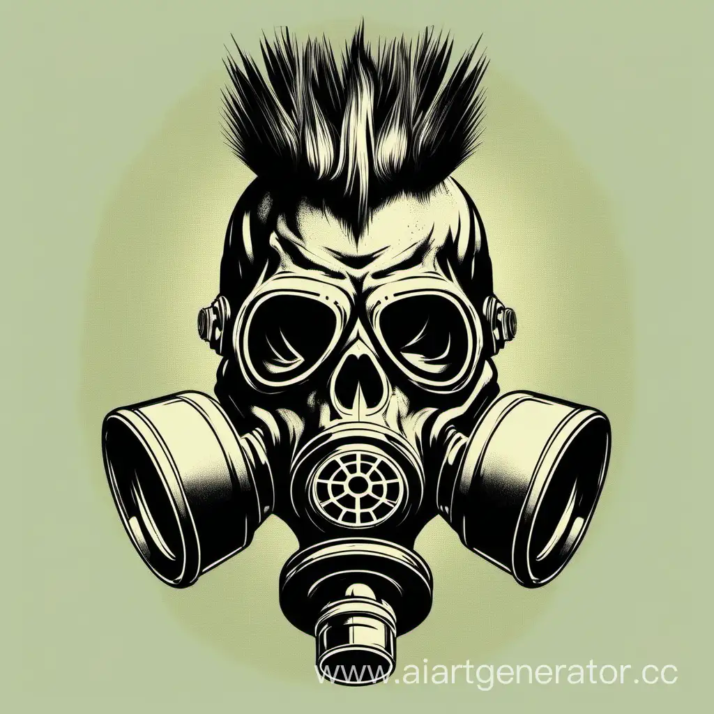 PostApocalyptic-Punk-Skull-in-Gas-Mask-with-Mohawk