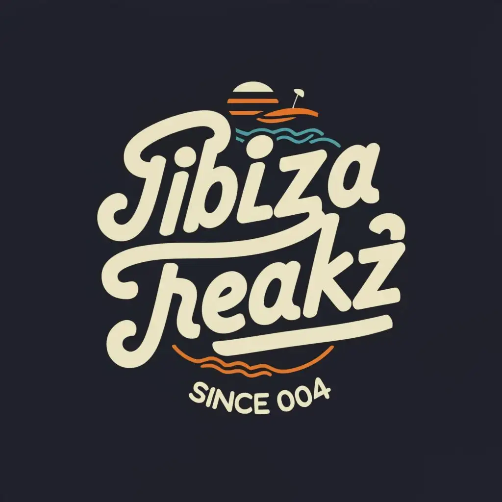 logo, experiences since 2004, with the text "ibiza freakz holidays", typography, be used in Travel industry