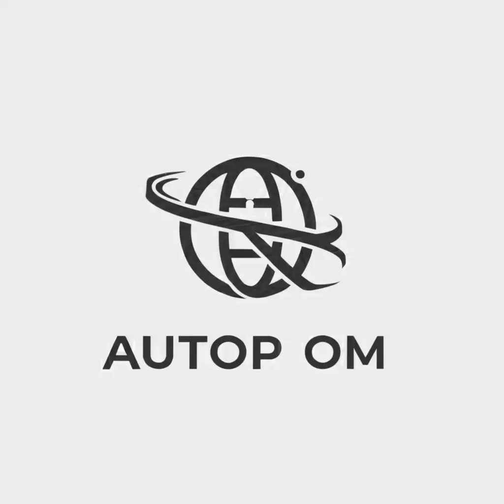 a logo design,with the text "AutoProm", main symbol:the globe around which rings of information whirl in a chaotic manner,Minimalistic,be used in Automotive industry,clear background