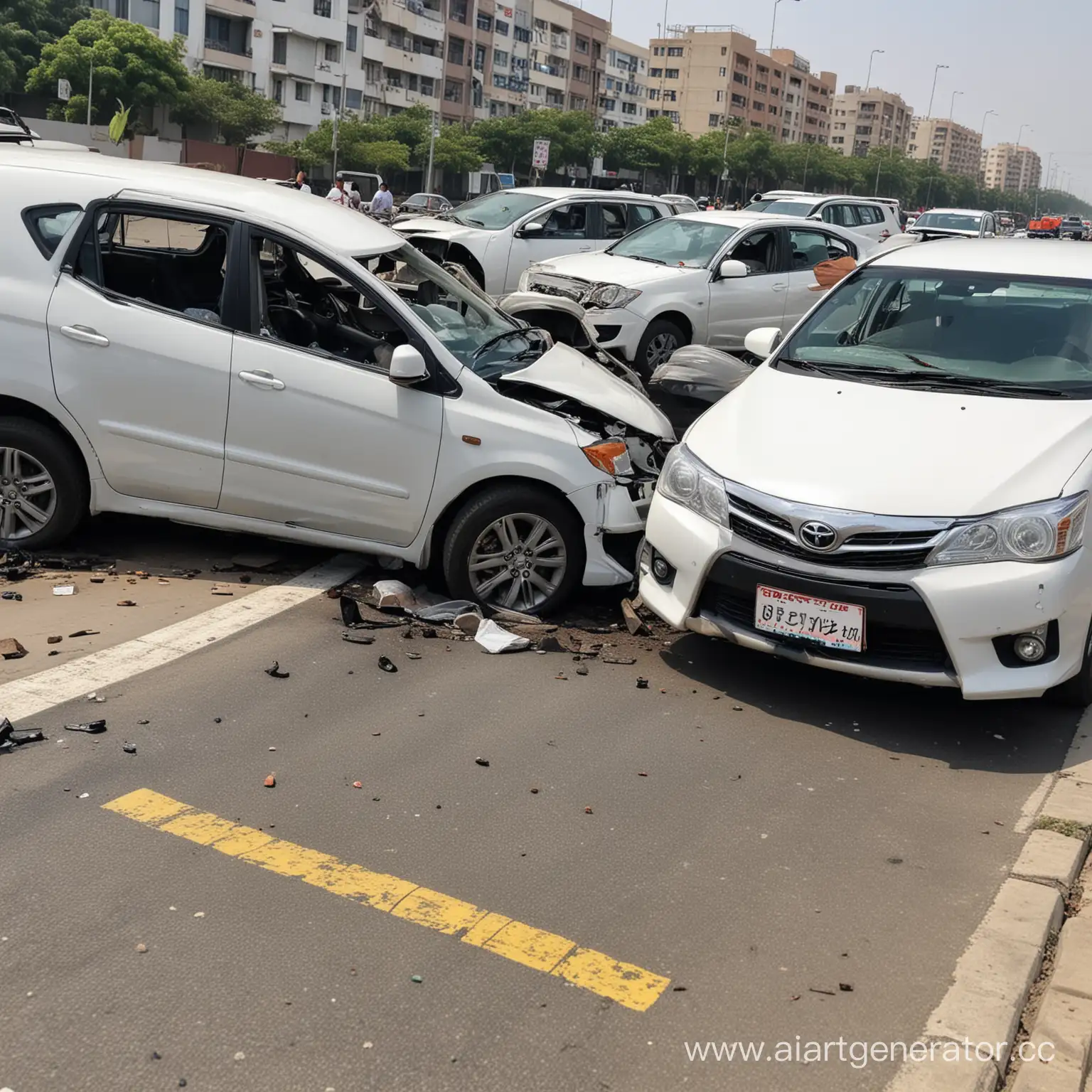 Collision-Between-Gray-Changan-SC-35-Plus-and-White-Toyota-Corolla-Car