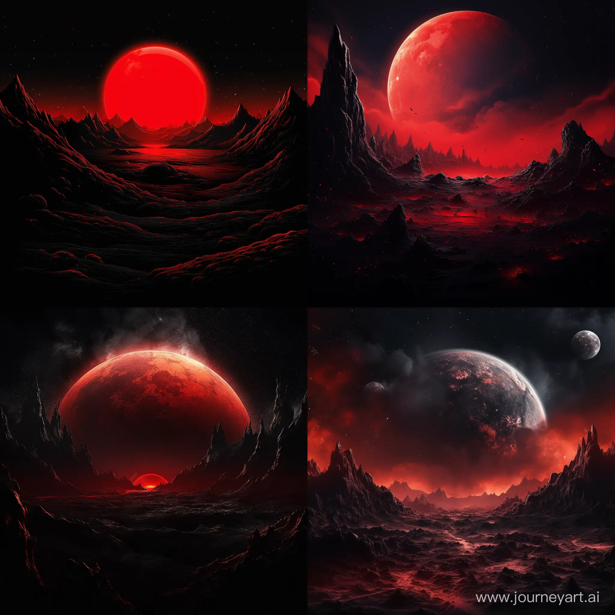 Stunning-Red-Planet-on-Black-Canvas-Striking-Artistic-Image
