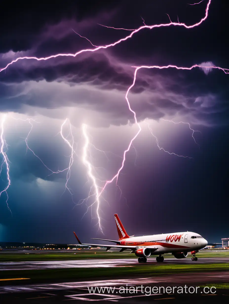 Powerful-Lightning-Attack-on-Airplane-at-Airport