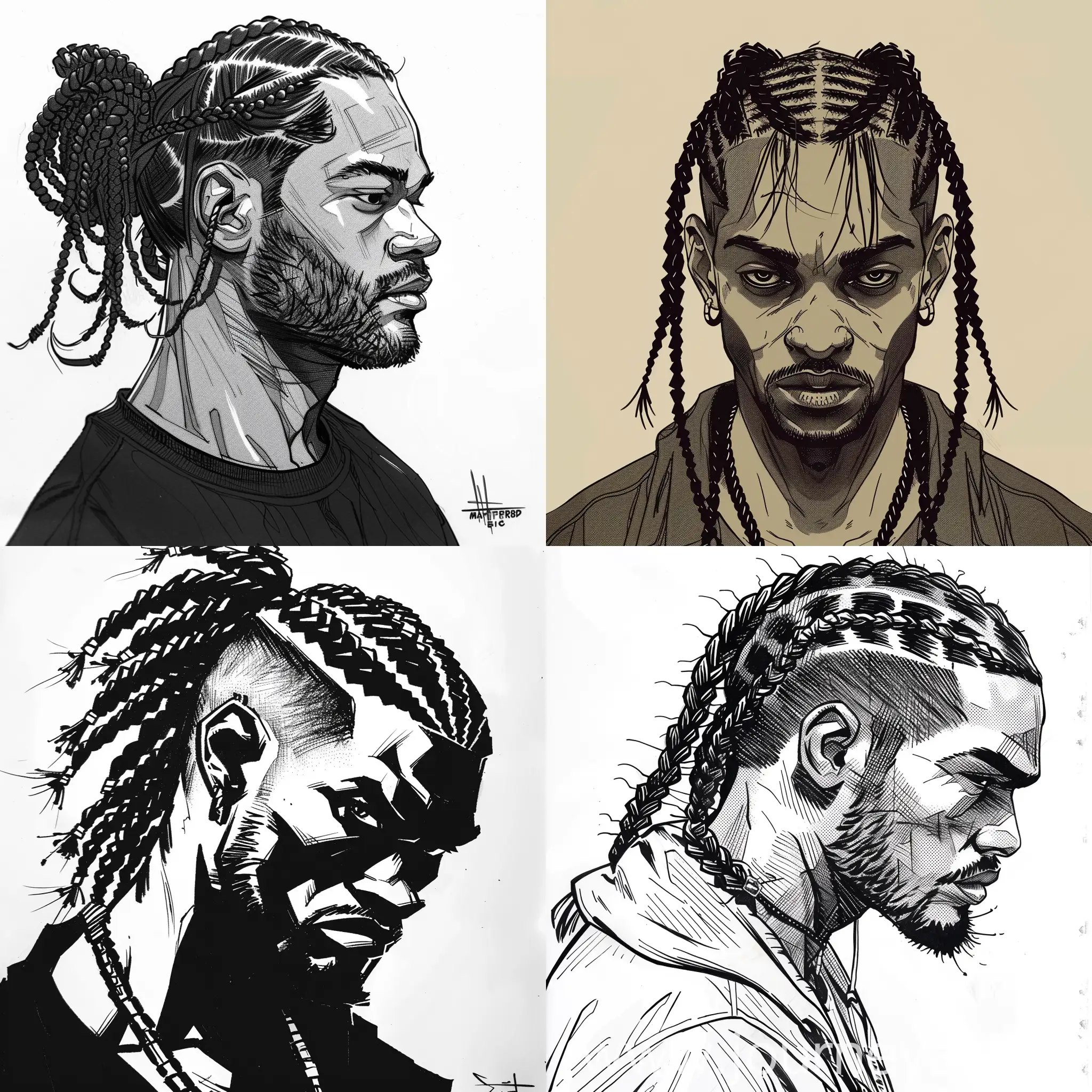 black male, box braids, character art by Matt Fraction, simplistic shading, strong lines, heavy bold linework, animated illustration, I cant believe how beautiful this is, style of hyperrealistic fantasy, cartoon/anime/comic/graphic novel inspired