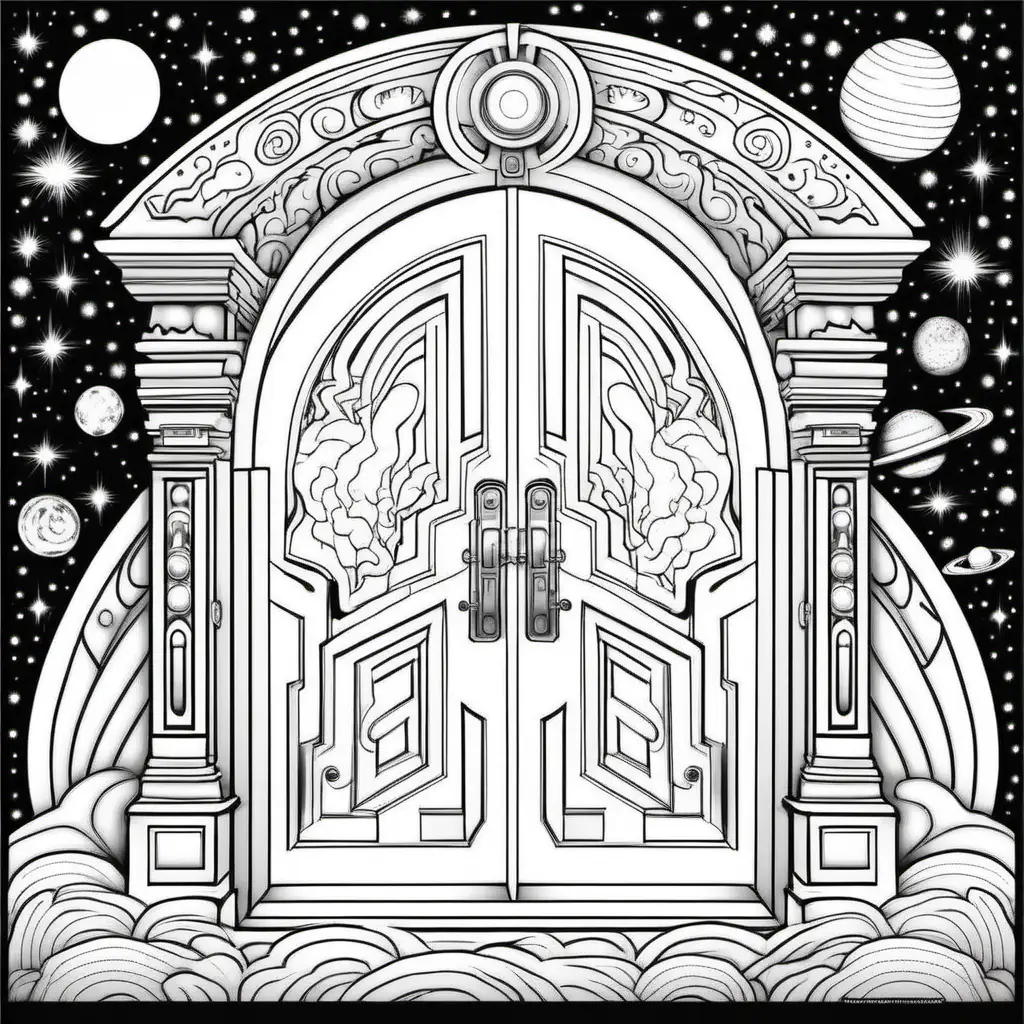 Coloring book pages On   cosmic door