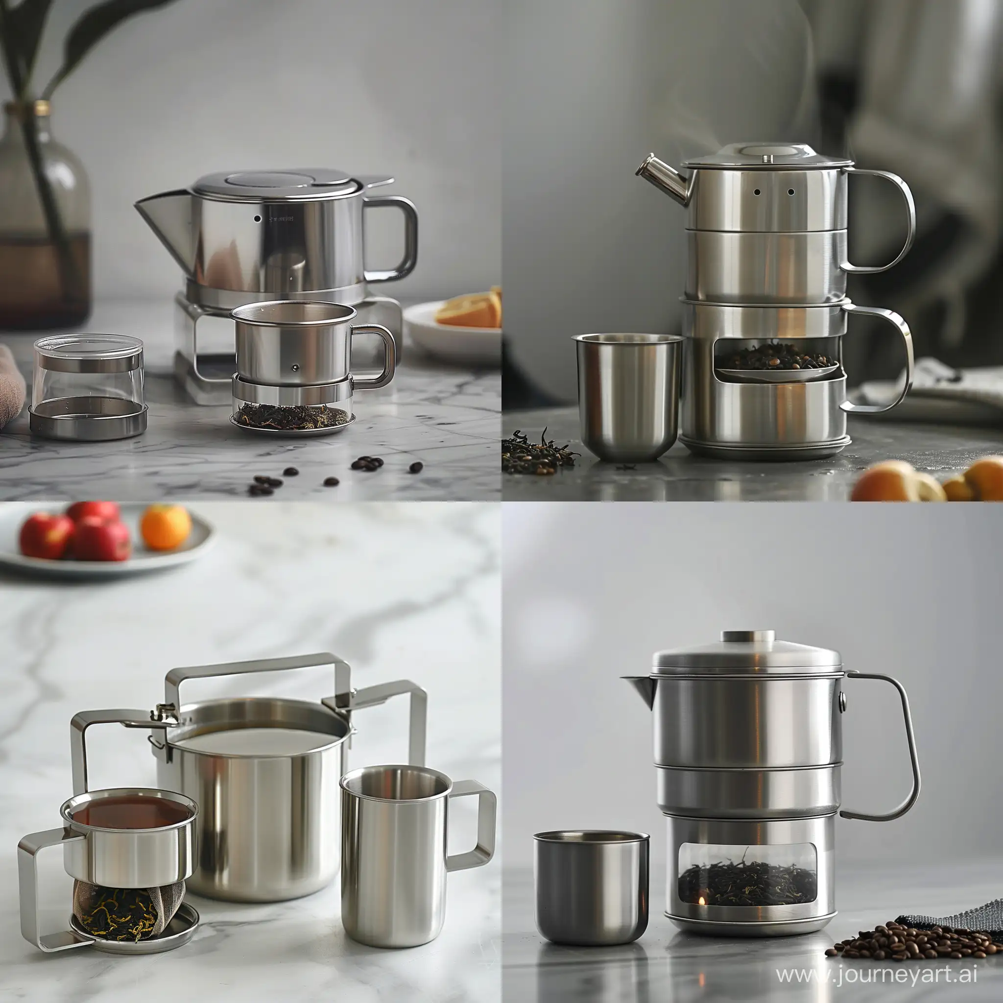 Compact-Stainless-Steel-Tea-Set-with-Innovative-Storage