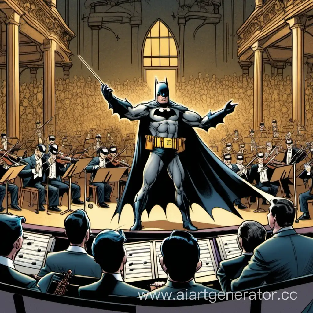 Бэтмен дирижирует оркестром