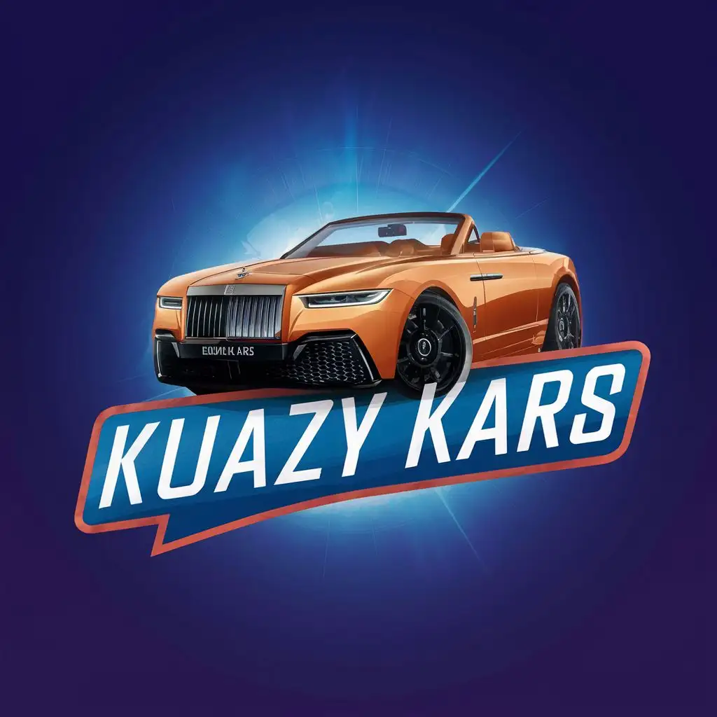 logo, Rolls Royce convertible, with the text "Kuazy Kars", typography, be used in Toy industry