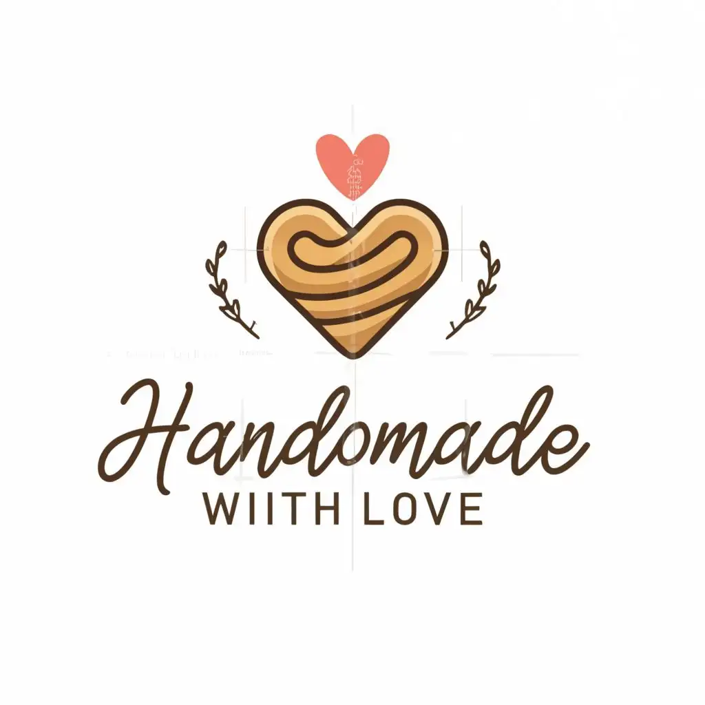 a logo design,with the text "HANDMADE WITH LOVE", main symbol:Pastry, be used in Restaurant industry