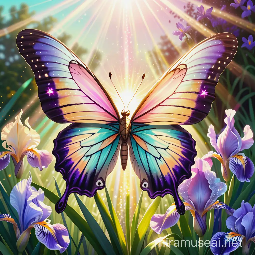 Butterfly with Intricate Wings on a Pastel Summer Day