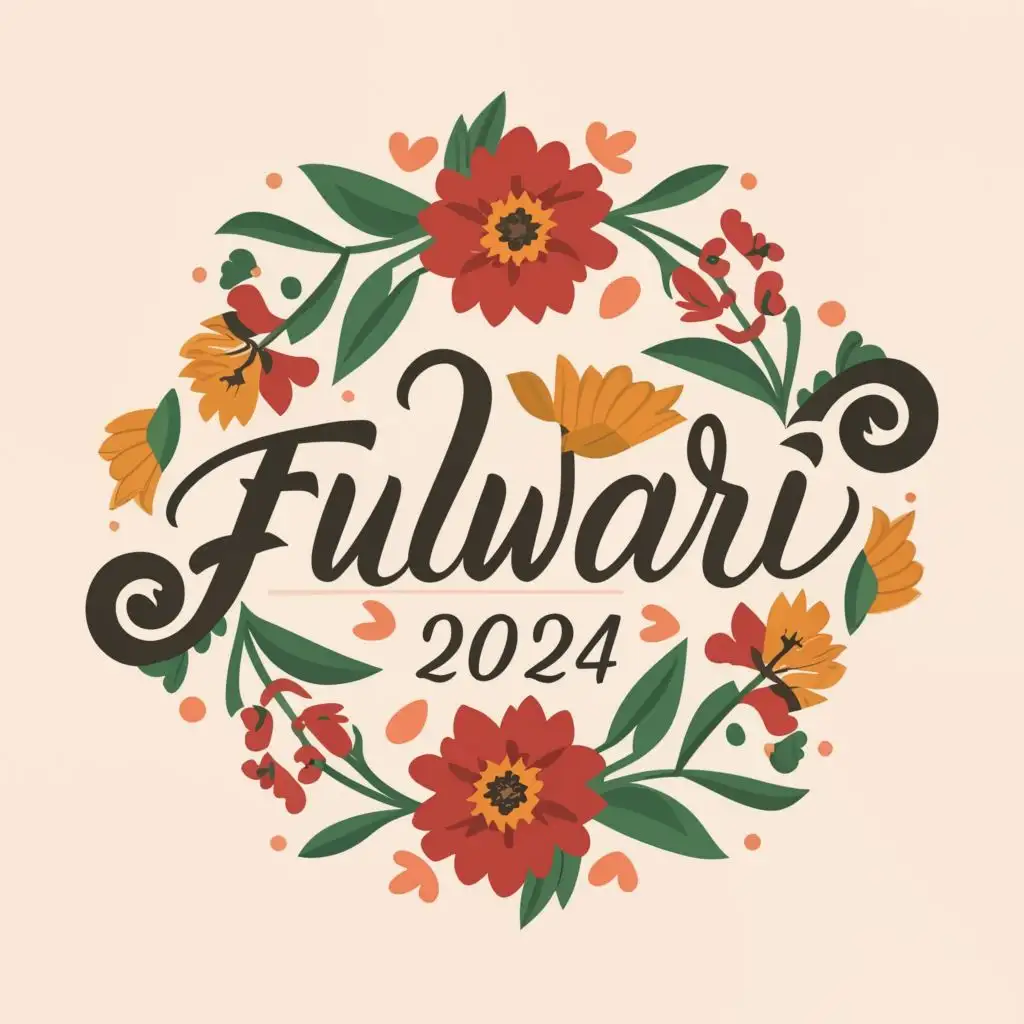 logo, Floral, with the text "FULWARI 2024", typography