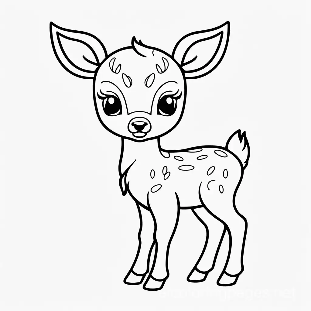 Deer-Fawn-Line-Art-Coloring-Page