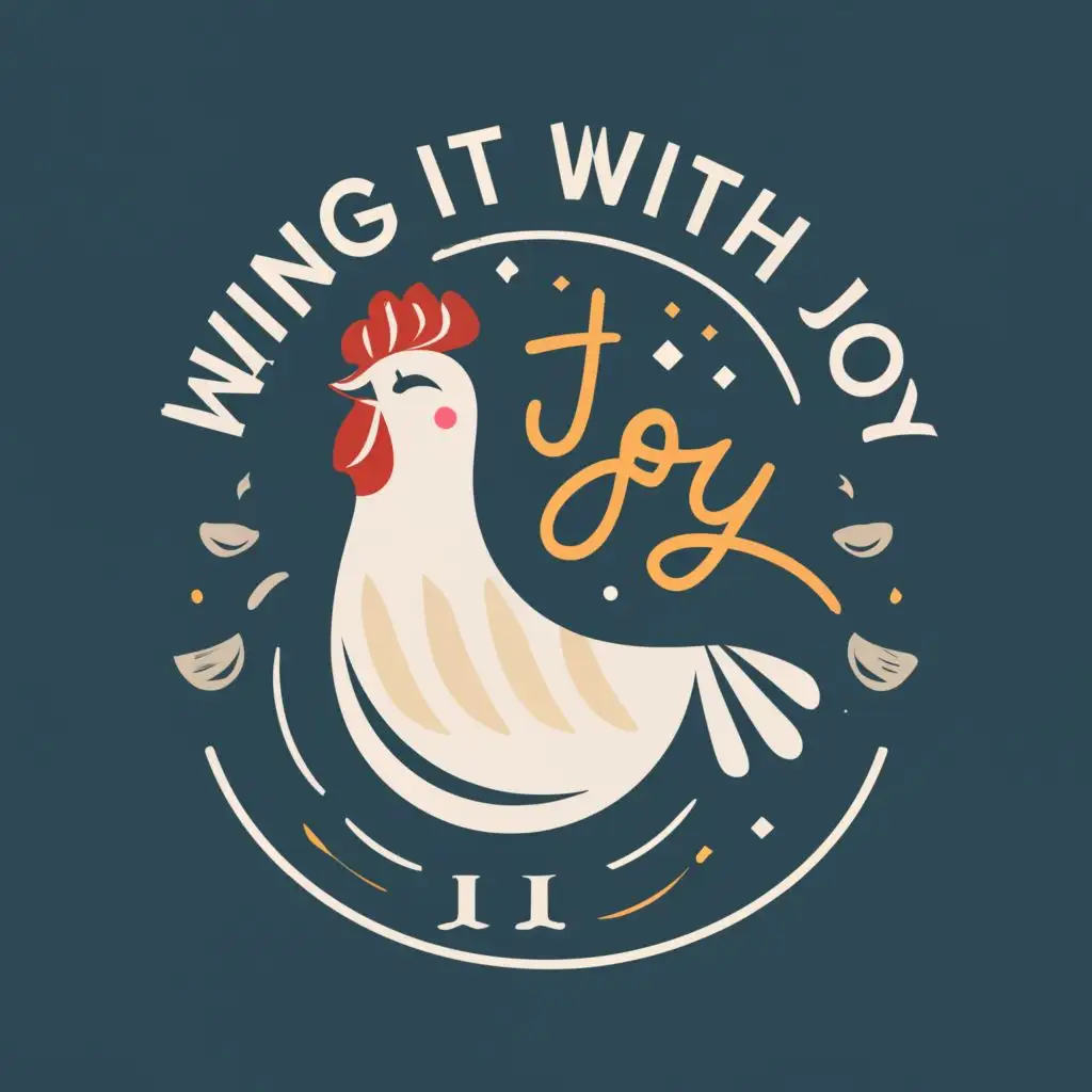 LOGO Design For Wing It With Joy Vibrant Chicken Wing Theme with ...