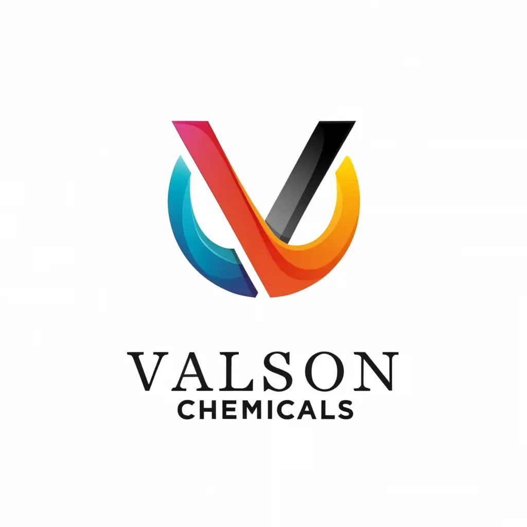 a logo design,with the text "Valson Chemicals", main symbol:Character V in circle,Minimalistic,clear background