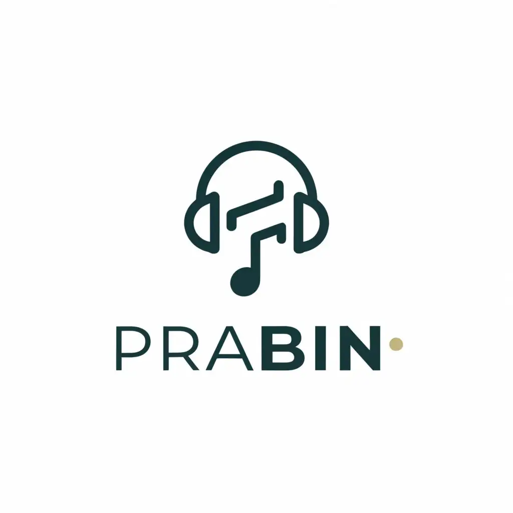 a logo design,with the text "Prabin", main symbol:music production logo,Moderate,be used in Entertainment industry,clear background