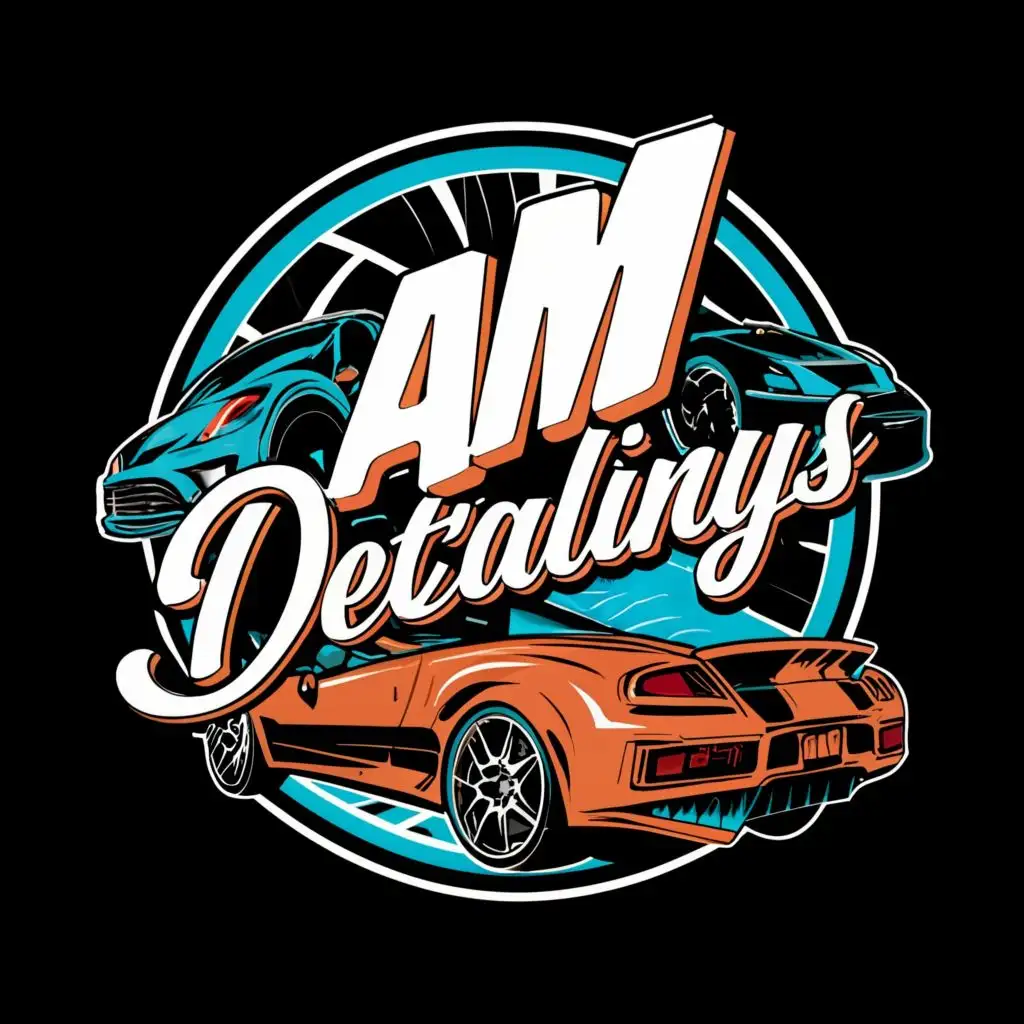 logo, "AM Detailing" Typography, Supercars, Energy, graffiti, typography, fashion, illustration, with the text "AM Detailing", typography