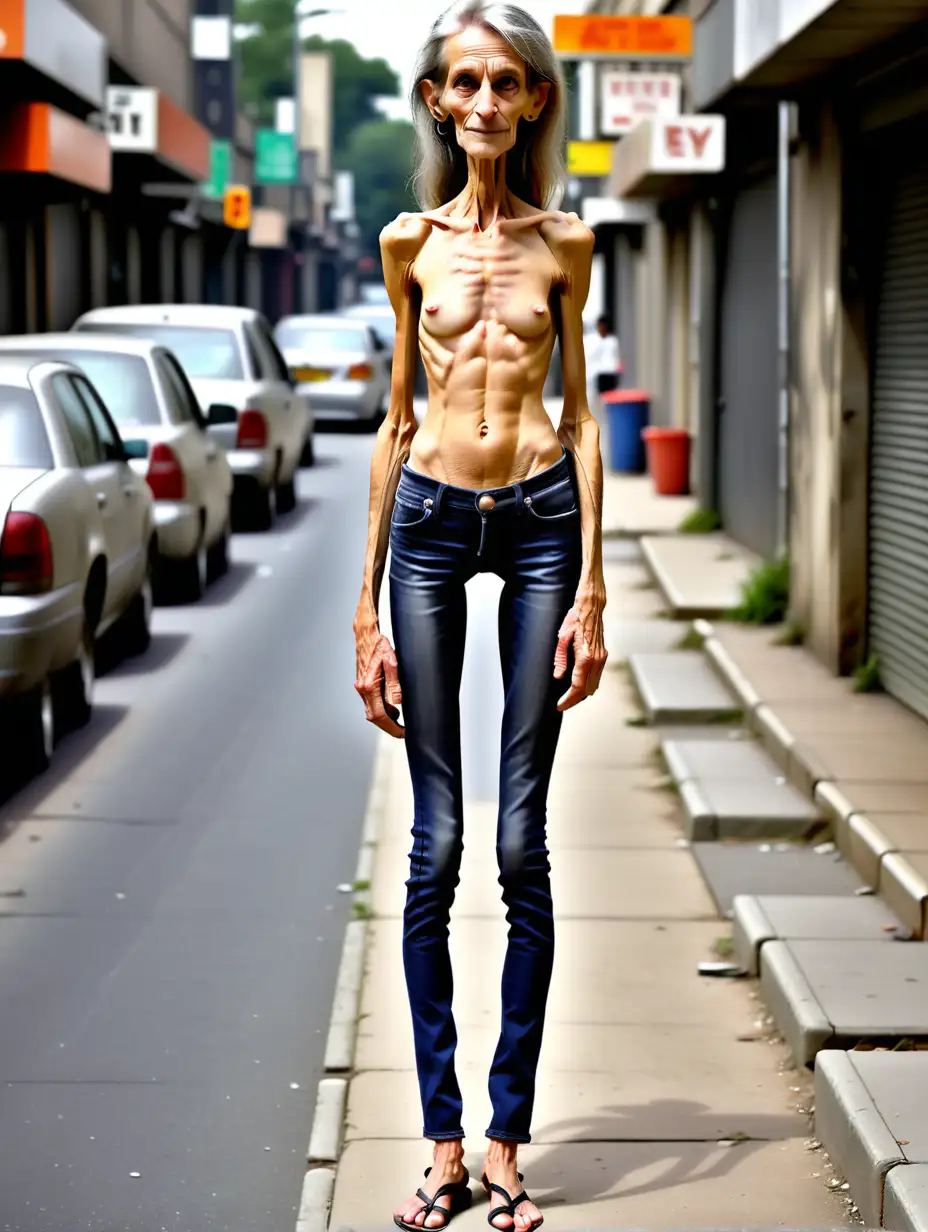 street whore, tall, skinny, 65 years old, 