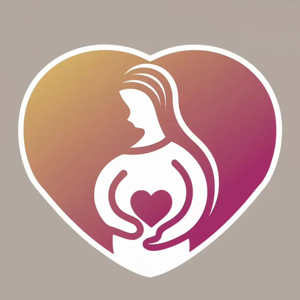 logo, outline of a pregnant woman and a heart in pink, white and gold colors, with the text "For Future Mothers", typography, be used in Education industry