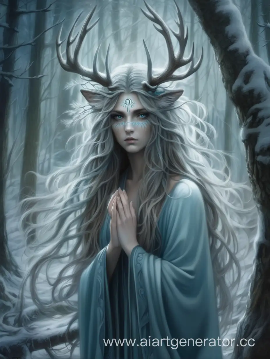 Мистика, сверхъестественное существо, лесной, древний дух любви, длинные волосы, холодный взгляд