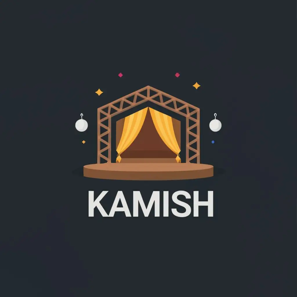 logo, stage, with the text "kamish", typography, be used in Events industry