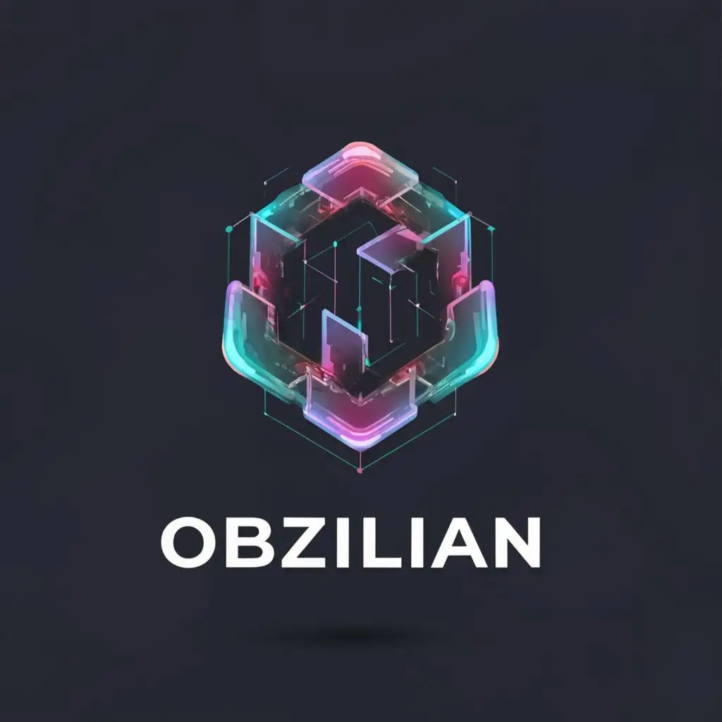 a logo design,with the text "Obzilian", main symbol:Abstract 3d logo,complex,be used in Technology industry,clear background, Cube modern 3d