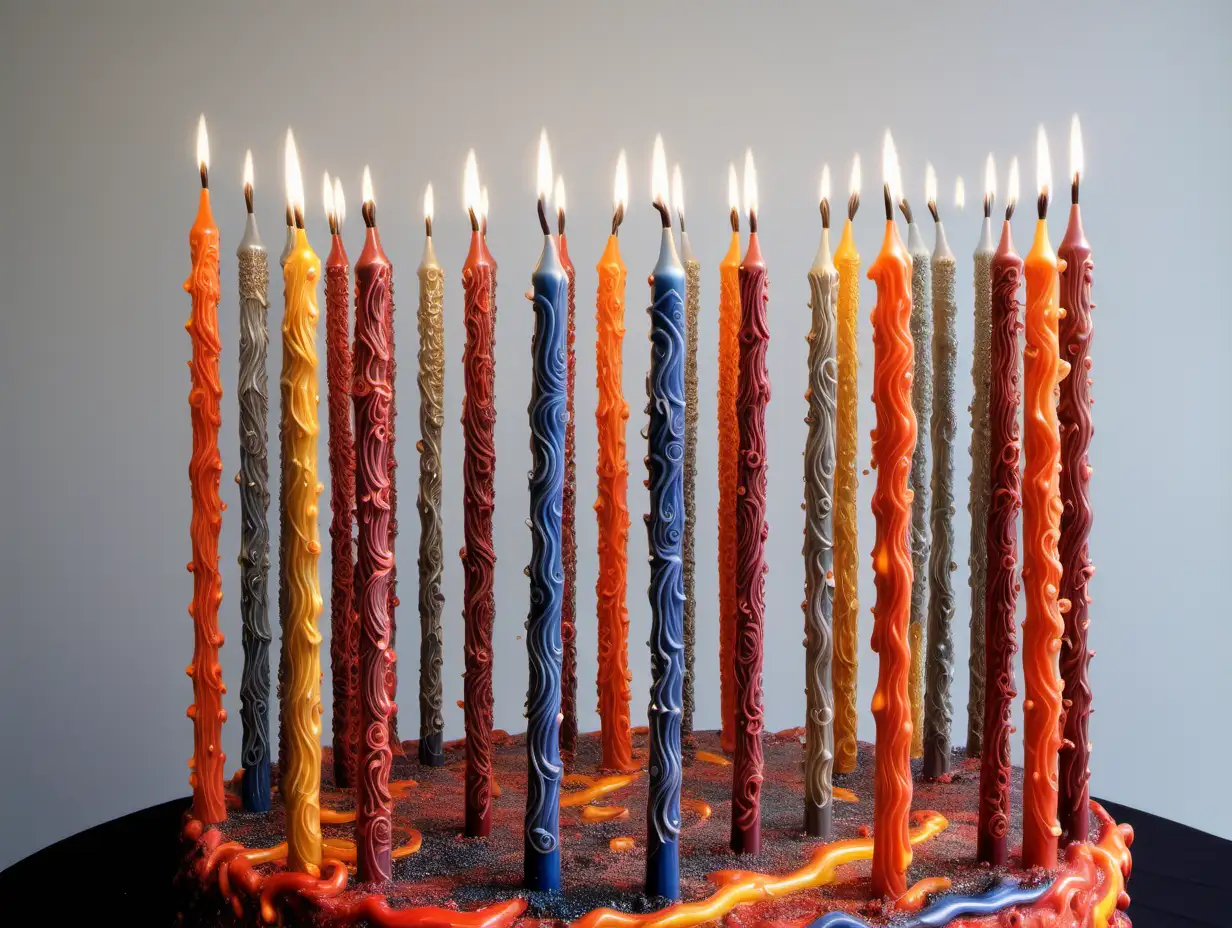 Intricately Detailed 162 Birthday Candles with Extinguished Flames