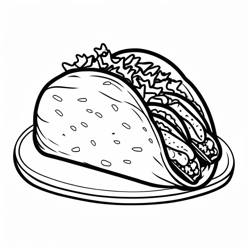 Tacos-Coloring-Page-with-Bold-Lines-and-Easy-Design