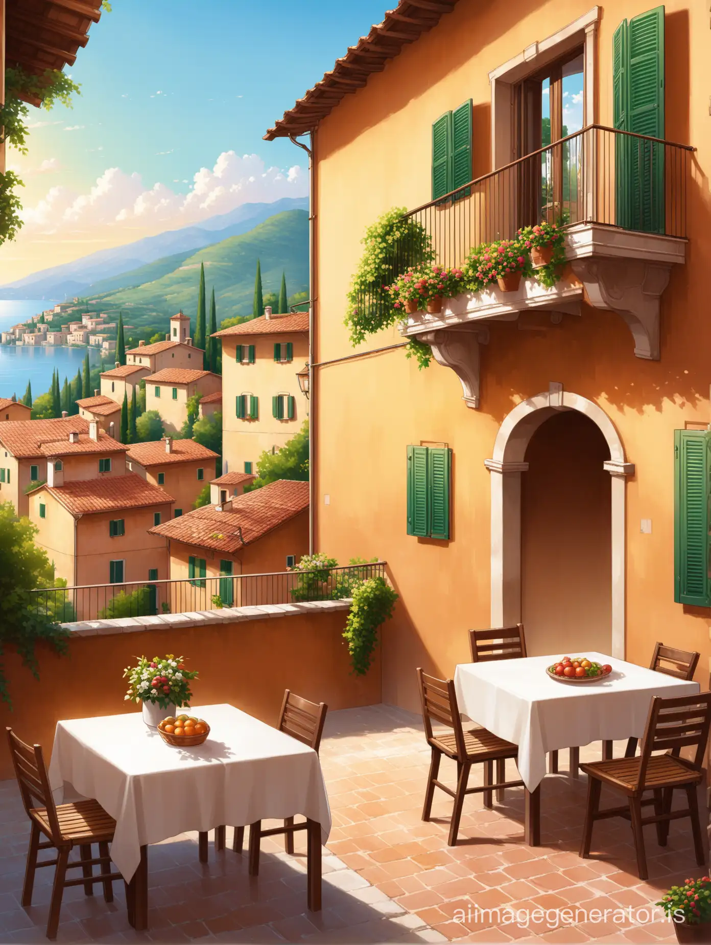 Picturesque-Italian-Village-Scene-Sunny-Terrace-Overlooking-Rustic-Charm