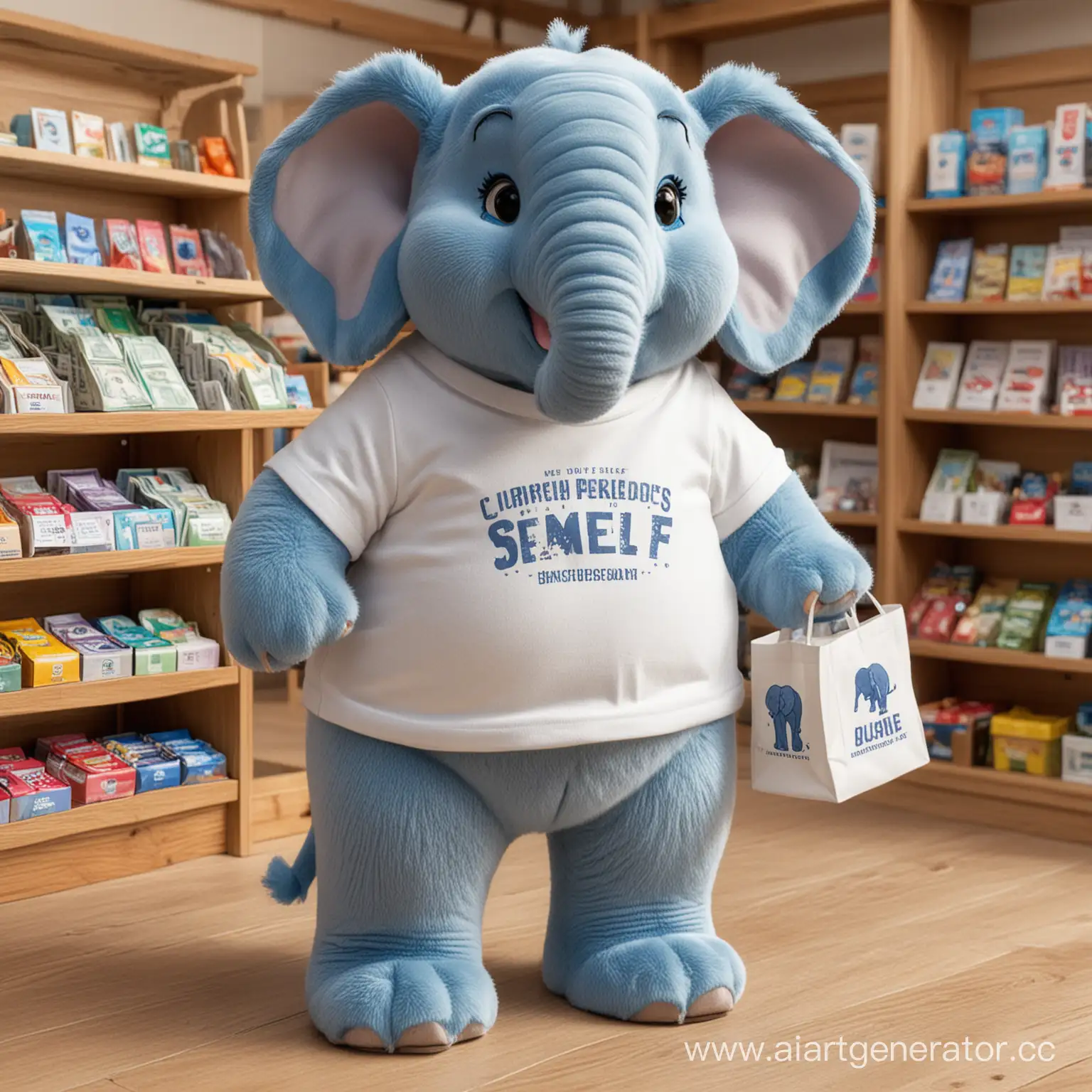 Friendly-Blue-Elephant-Cashier-at-Your-Shelf-Gift-Shop