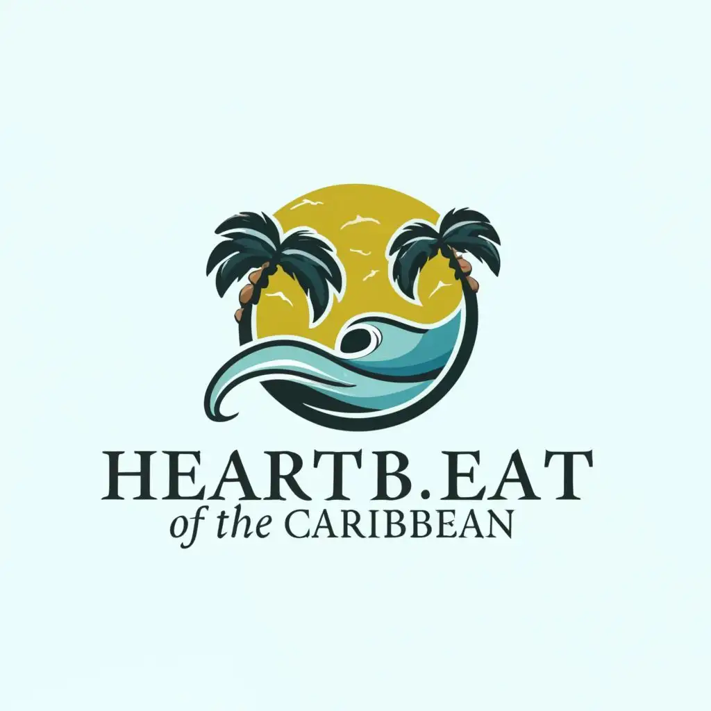 a logo design,with the text "Heartbeat of the Caribbean", main symbol:ocean,Moderate,be used in Travel industry,clear background