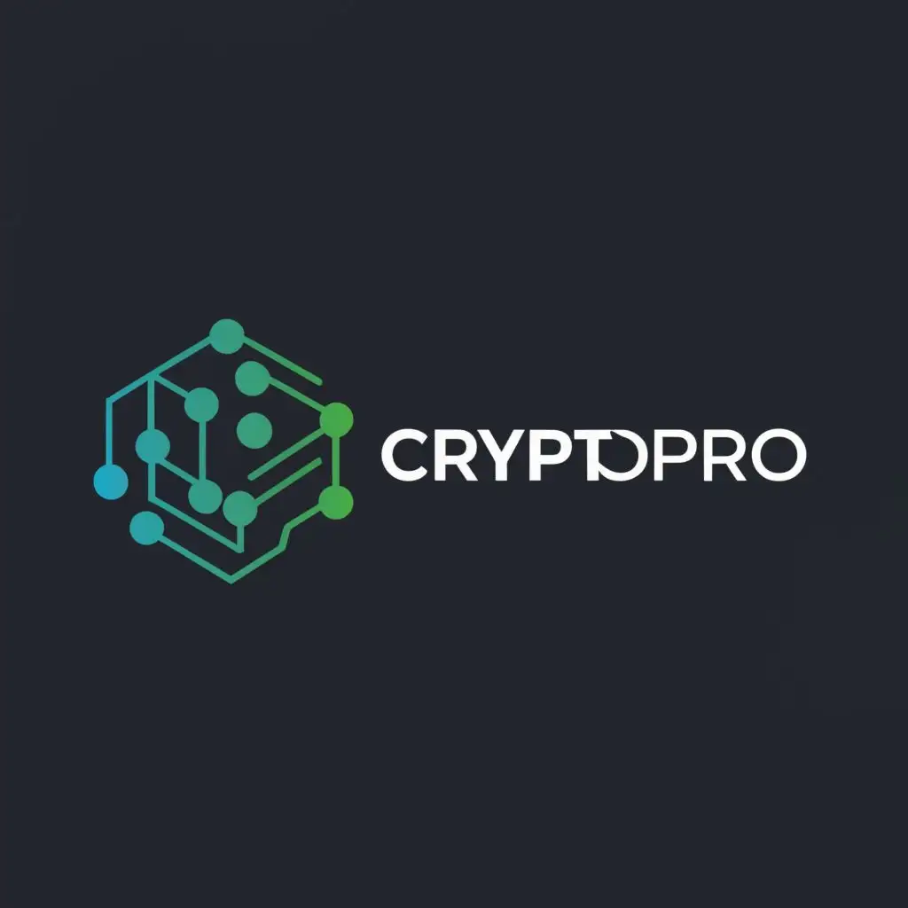 logo, technology, with the text "CryptoPro", typography, white background