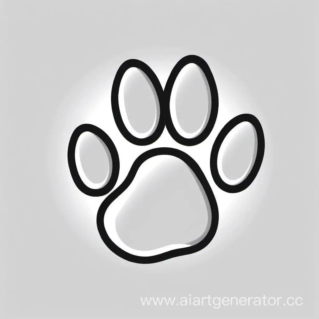 векторная картинка отпечатка собачьей лапы черный цвет прозрачный фон обведённая