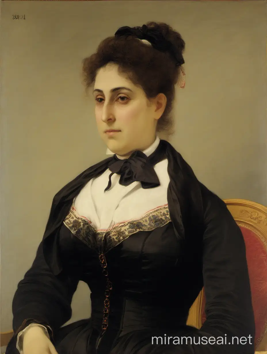 Pachis Charalambos (1844 - 1891) 
Portrait of a Lady, 1875
Oil on canvas, 61 x 50 cm