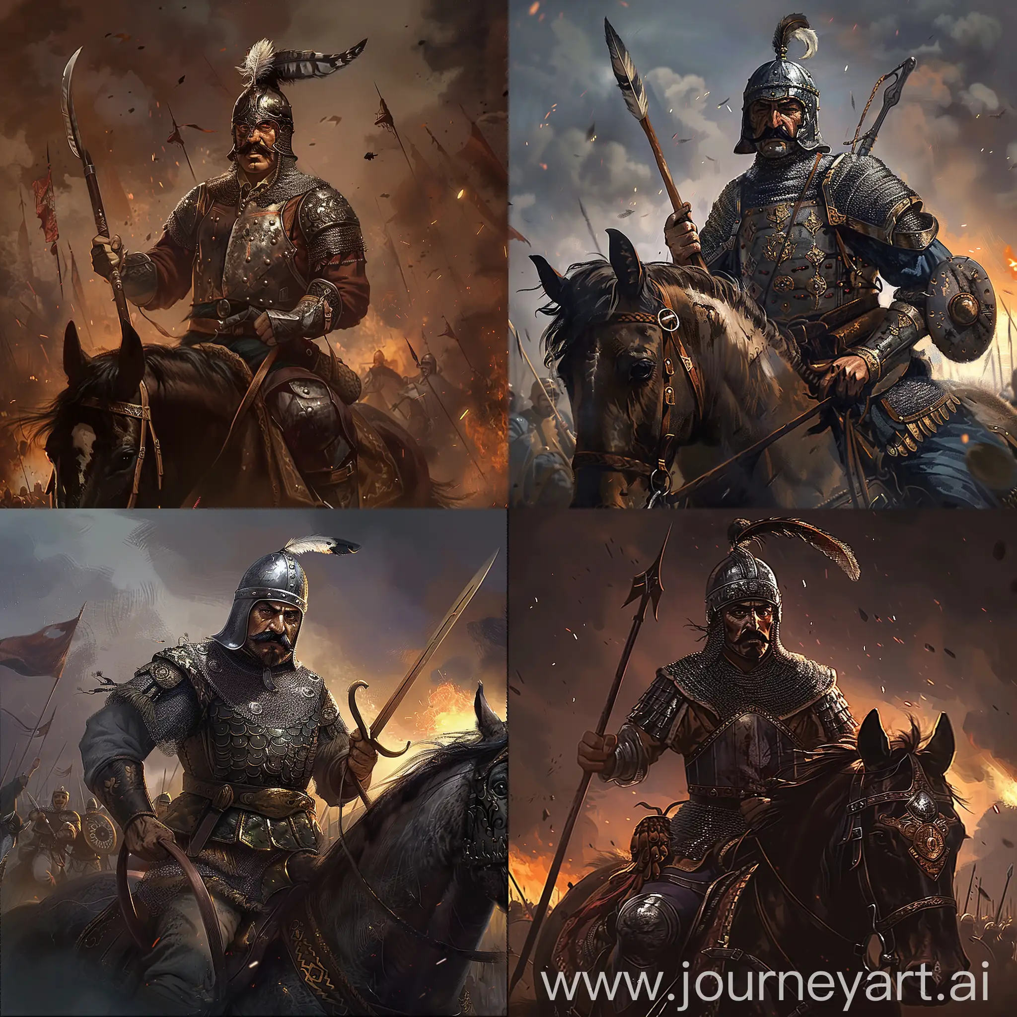 Seljuk-Ghulam-Warrior-in-Lamellar-Armor-on-Horseback