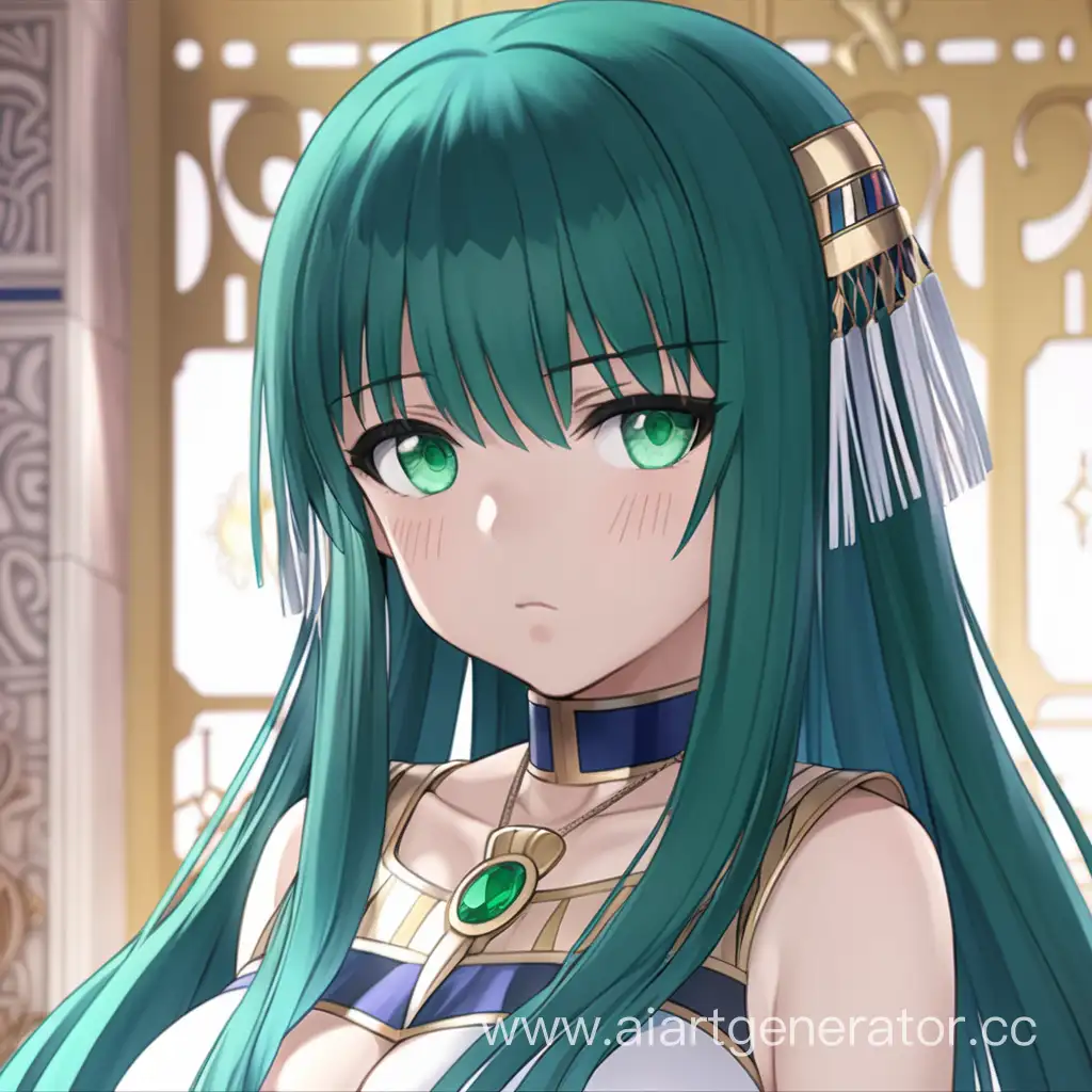 Cleopatra-FateGrand-Order-Fan-Art-Enchanting-EmeraldEyed-Beauty-with-a-Touch-of-Melancholy