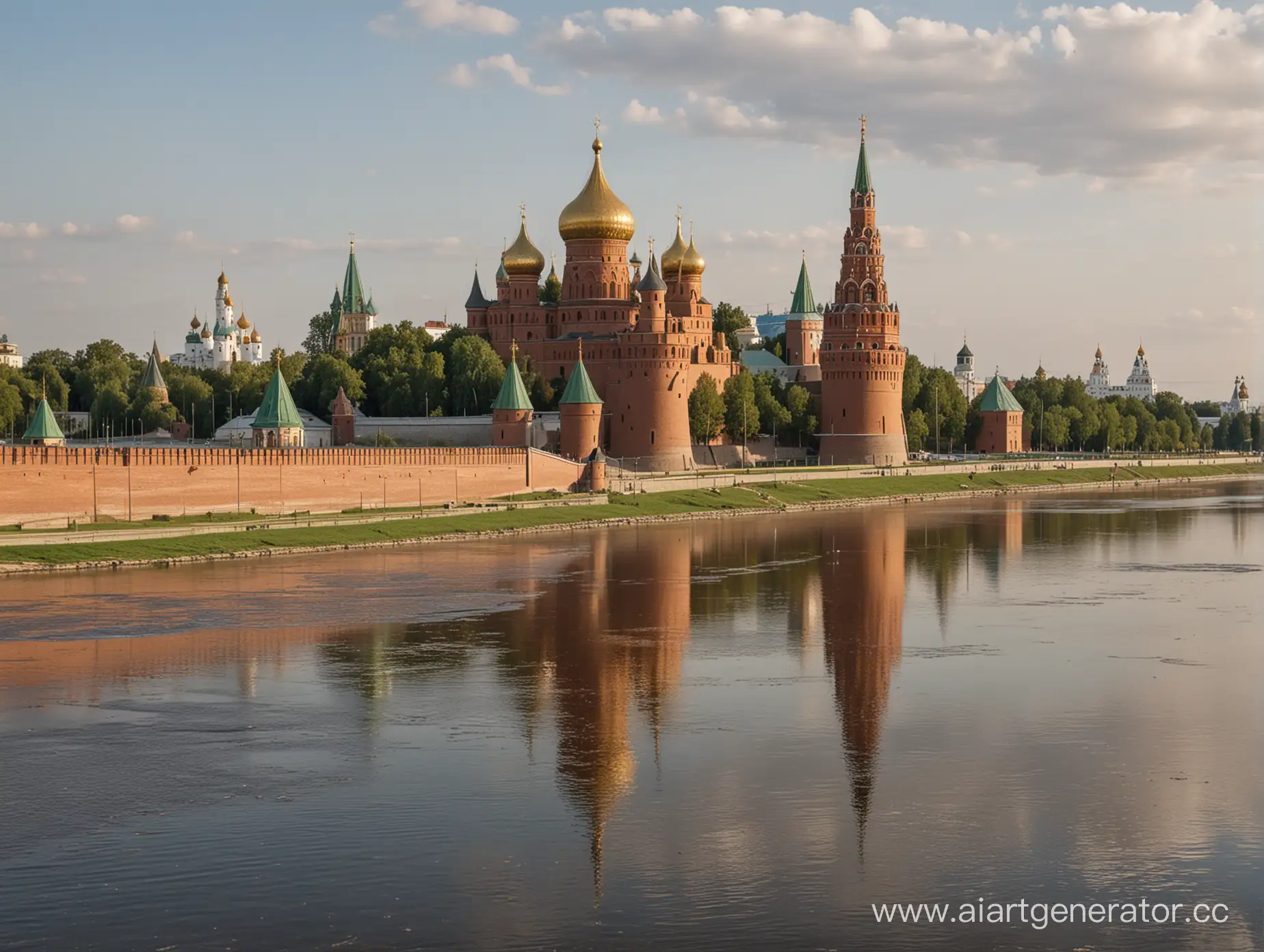 красивый не достроенный кремль, в России в городе Ярославле в 1500 году .На берегу реки Волги , Кремль готов на 60 процентов .строители работают ,люди , лето , красиво , много деталей 