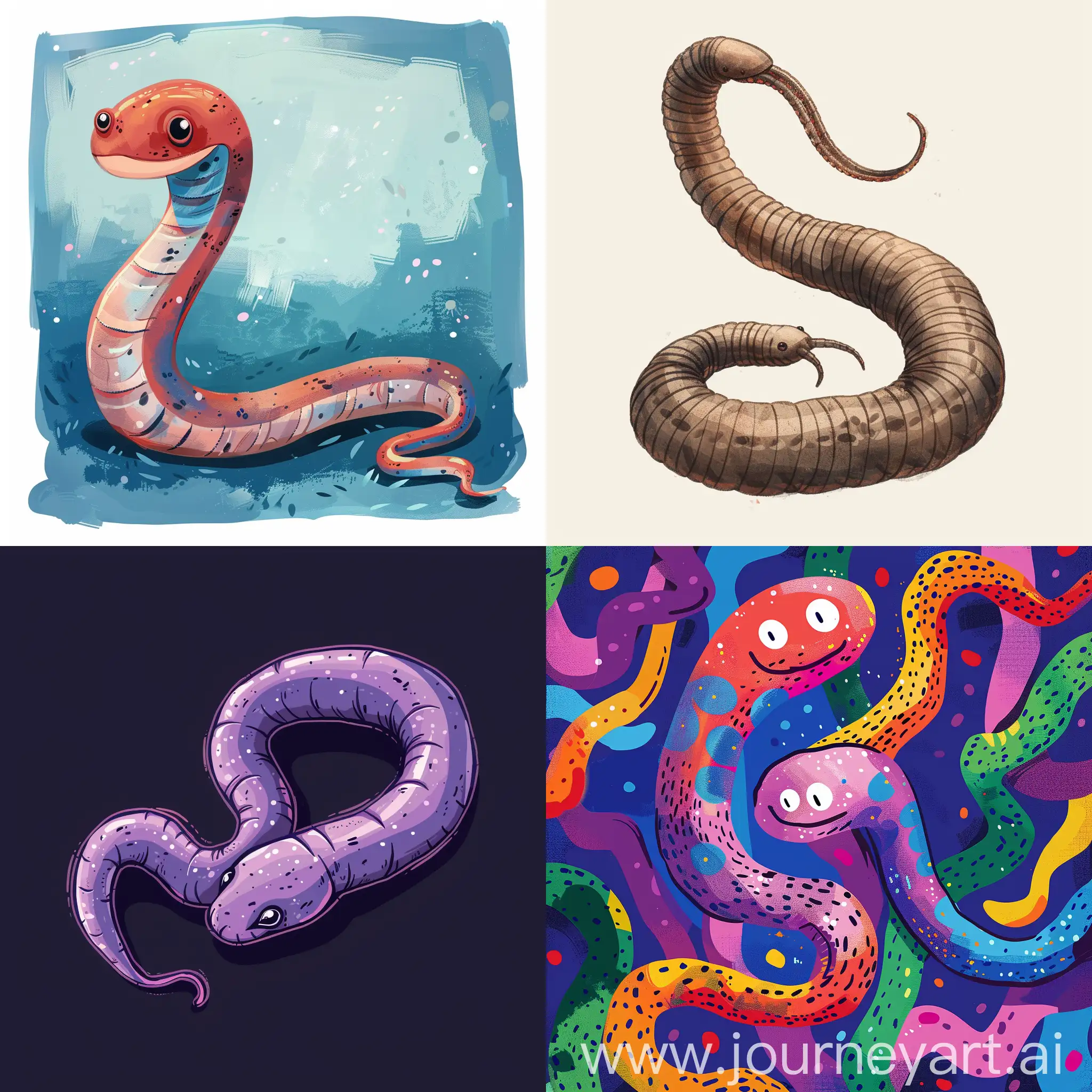 Colorful-Worm-Illustration-in-Abstract-Style
