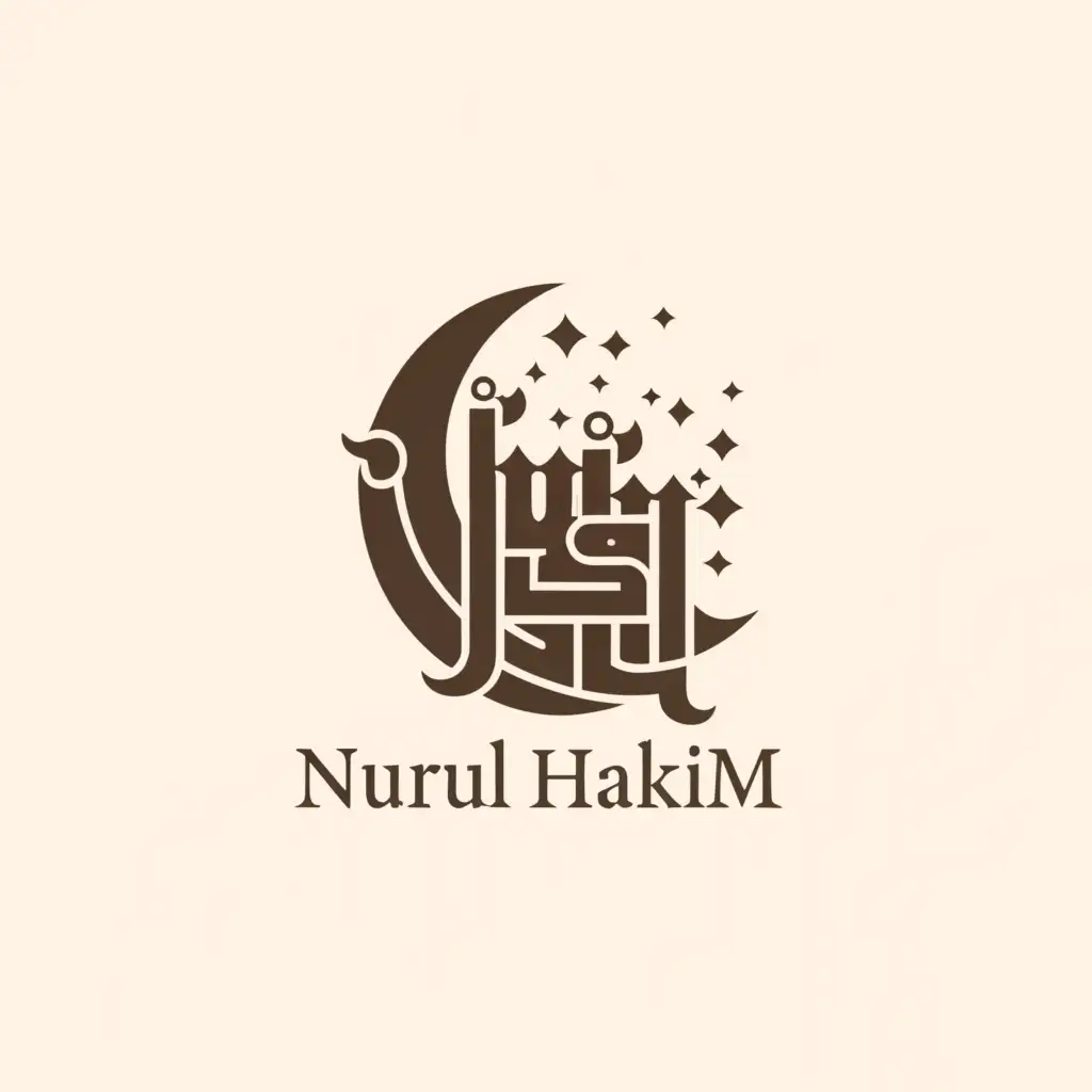 a logo design,with the text "Nurul Hakim", main symbol:Arab kufi,Moderate,be used in Religious industry,clear background