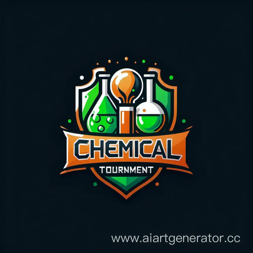 Chemical-Tournament-Logo-Design-Dynamic-Molecules-in-Vibrant-Competition