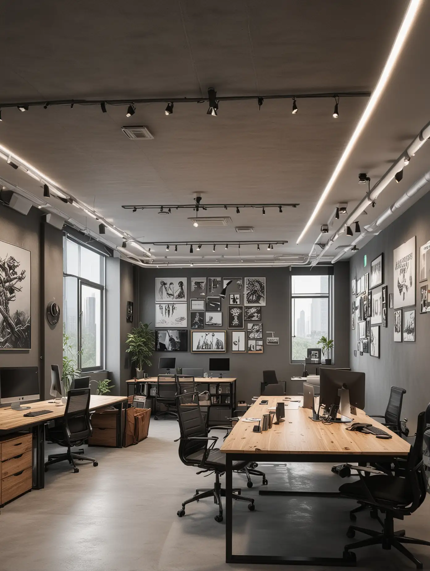 , game company office, high-end atmosphere