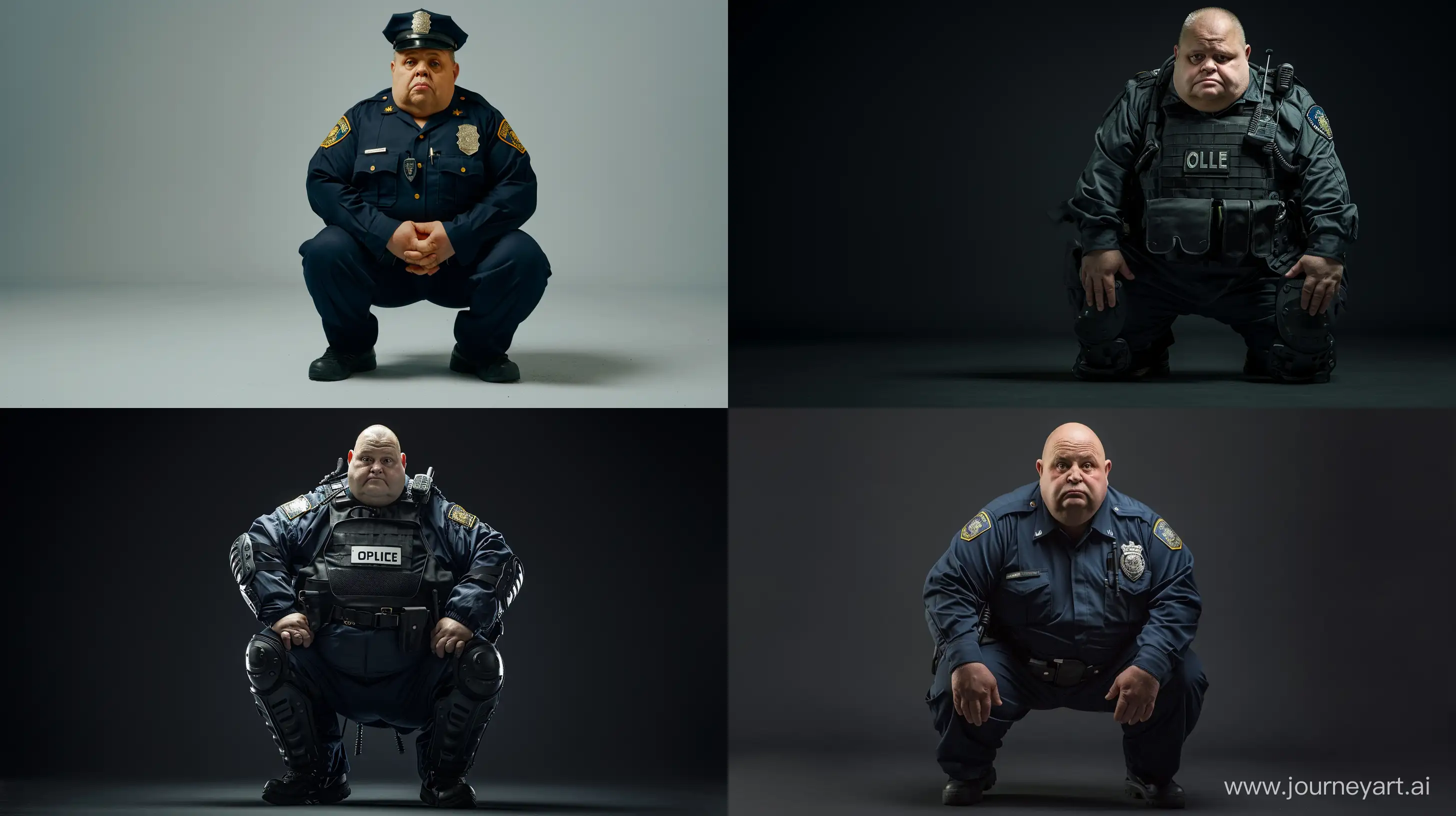 Senior-Police-Officer-Kneeling-in-Uniform